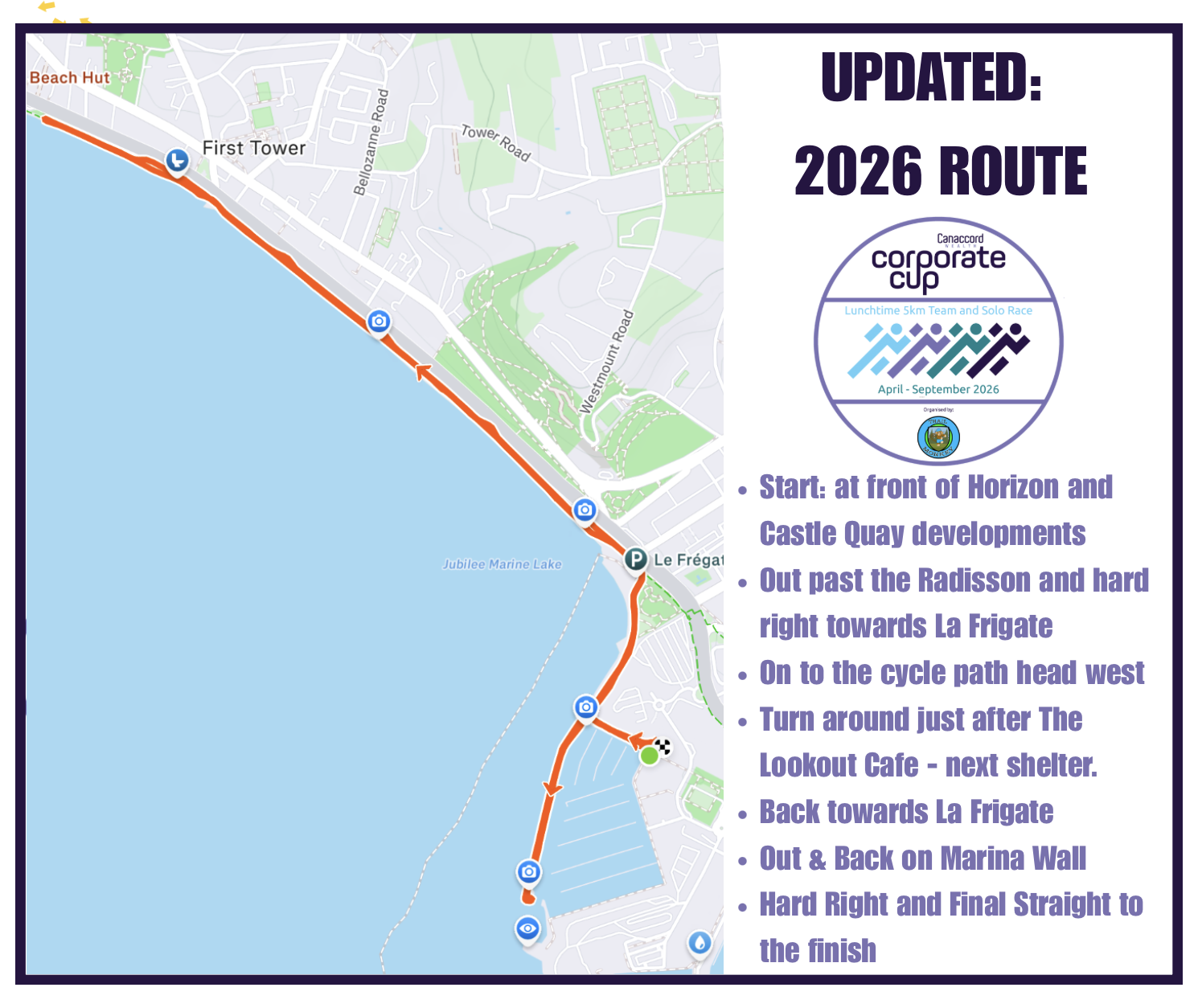 Corporate Cup updated 2026 Waterfront course map